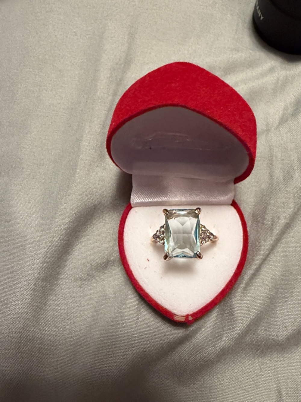 Aquamarine-Cut Light Blue Statement Ring in Sterling Silver